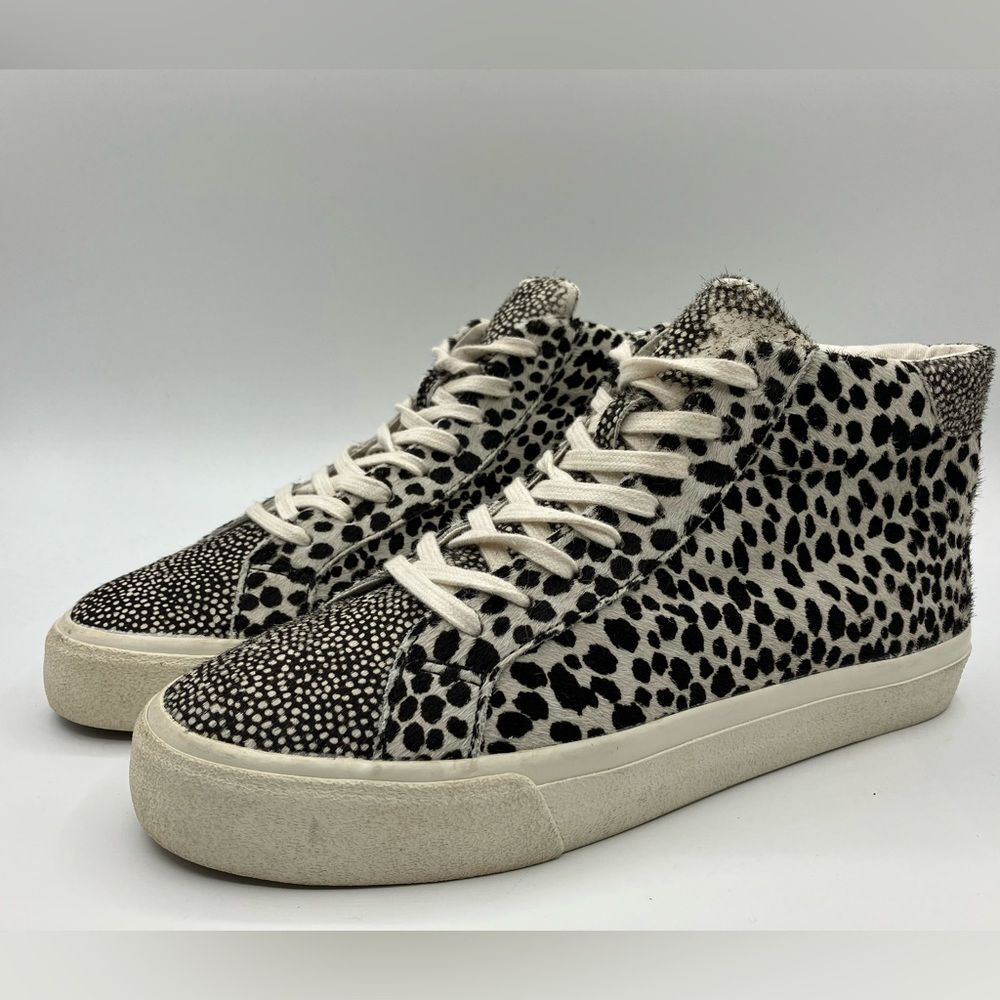 Madewell High-Top Sneakers in Spot Mix Suede Calf Hair Women Size 9.5